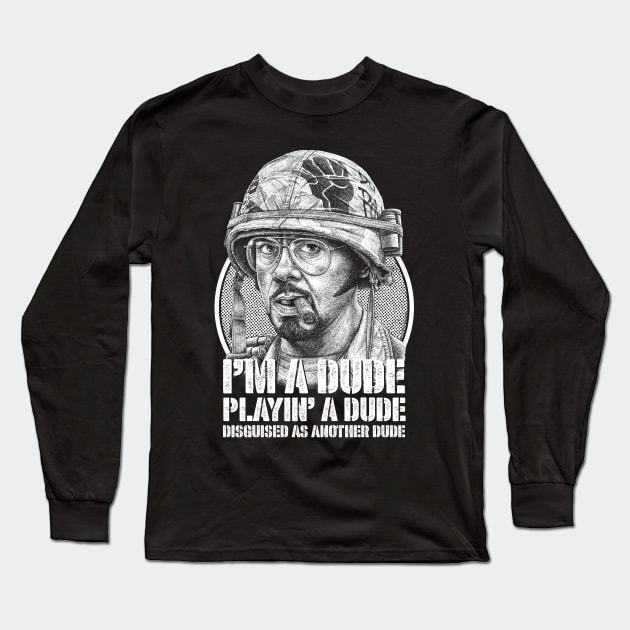 Tropic Thunder, Kirk Lazarus, Cult Classic Long Sleeve T-Shirt by PeligroGraphics